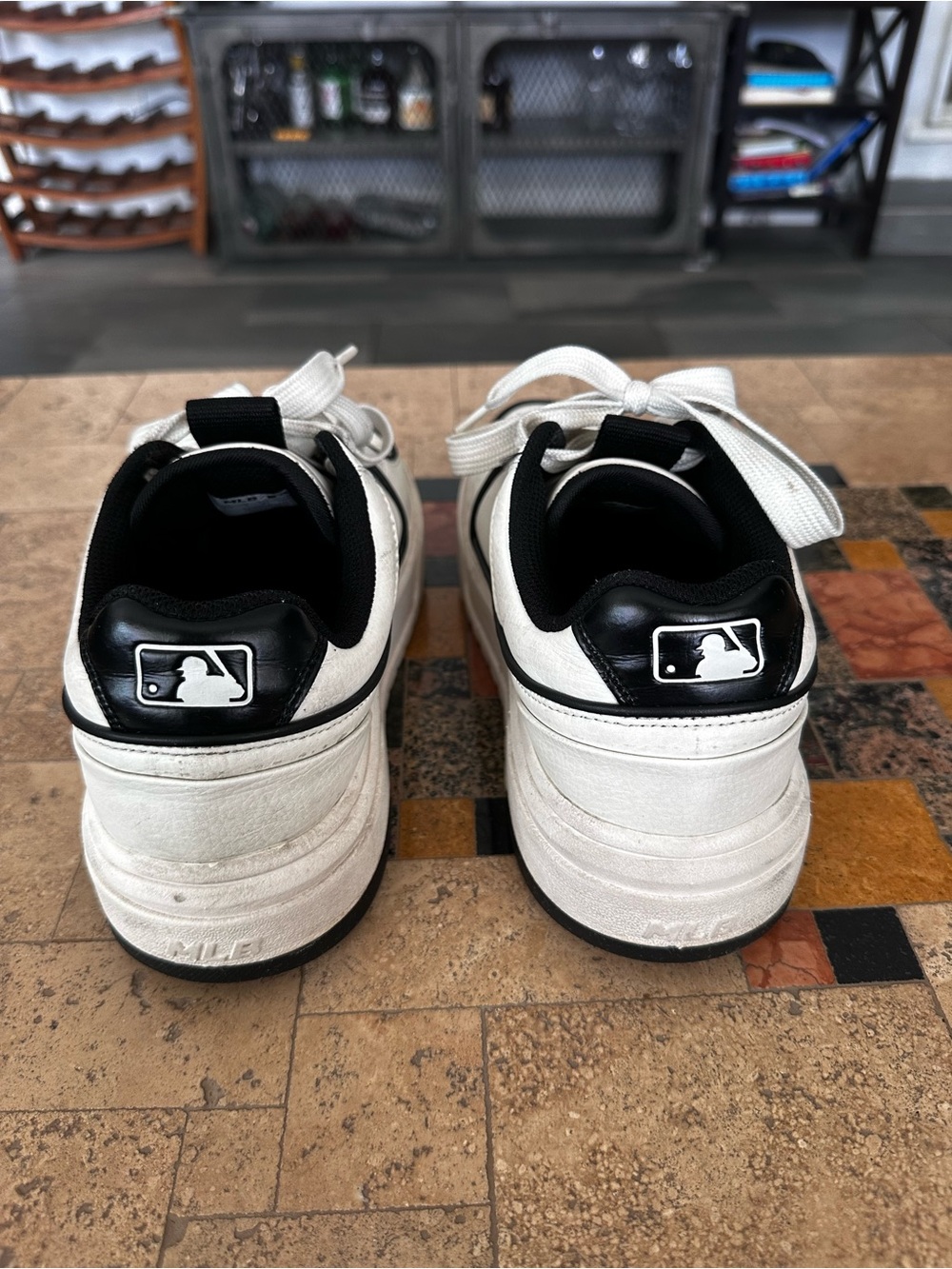 MLB Women White and Black Platform Sneakers